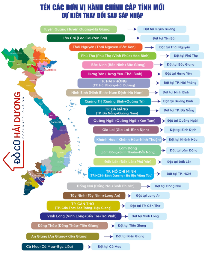 Đồ cũ Hải Dương chính thức cập nhật địa chỉ hành chính mới - Bản đồ Việt Nam sau ngày 1 tháng 7 2025